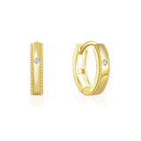 925 Silver Square Circle Hoop Earrings For Women