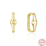 925 Silver Square Circle Hoop Earrings For Women