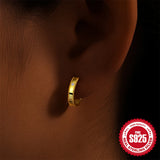 925 Silver Square Circle Hoop Earrings For Women