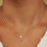 925 Silver Heart Pendant Necklace for Women Clavicle Chains Jewelry