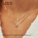 925 Silver Heart Pendant Necklace for Women Clavicle Chains Jewelry