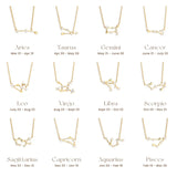 925 Silver Star CZ Clavicle Birthday Necklace 12 Constellations