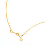 925 Silver Star CZ Clavicle Birthday Necklace 12 Constellations