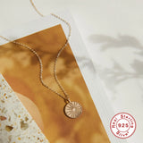 925 Silver Star Diamond Necklace for Women Round Pendant Collares Jewelry