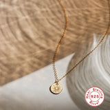 925 Silver Star Diamond Necklace for Women Round Pendant Collares Jewelry