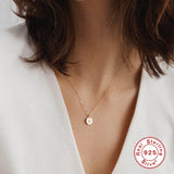 925 Silver Star Diamond Necklace for Women Round Pendant Collares Jewelry