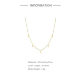 925 Silver Triple Zircon Collarbone Necklace for Wedding