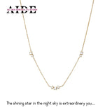 925 Silver Triple Zircon Collarbone Necklace for Wedding