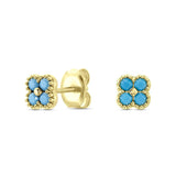 925 Silver Turquoise Flower Jewelry Set for Women