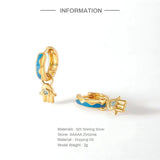 925 Silver Wavy Oil Drop Pendant Earrings