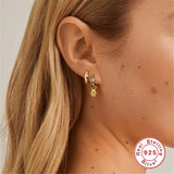 925 Silver Wavy Oil Drop Pendant Earrings