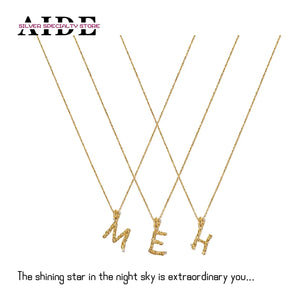 925 Silver Vintage Texture Irregular Letters Necklace Choker for Women