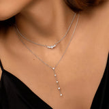 925 Silver Crystal Zircon Pendant Necklace Chain for Women Wedding Jewelry
