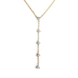 925 Silver Crystal Zircon Tassel Necklace Women Wedding Jewelry