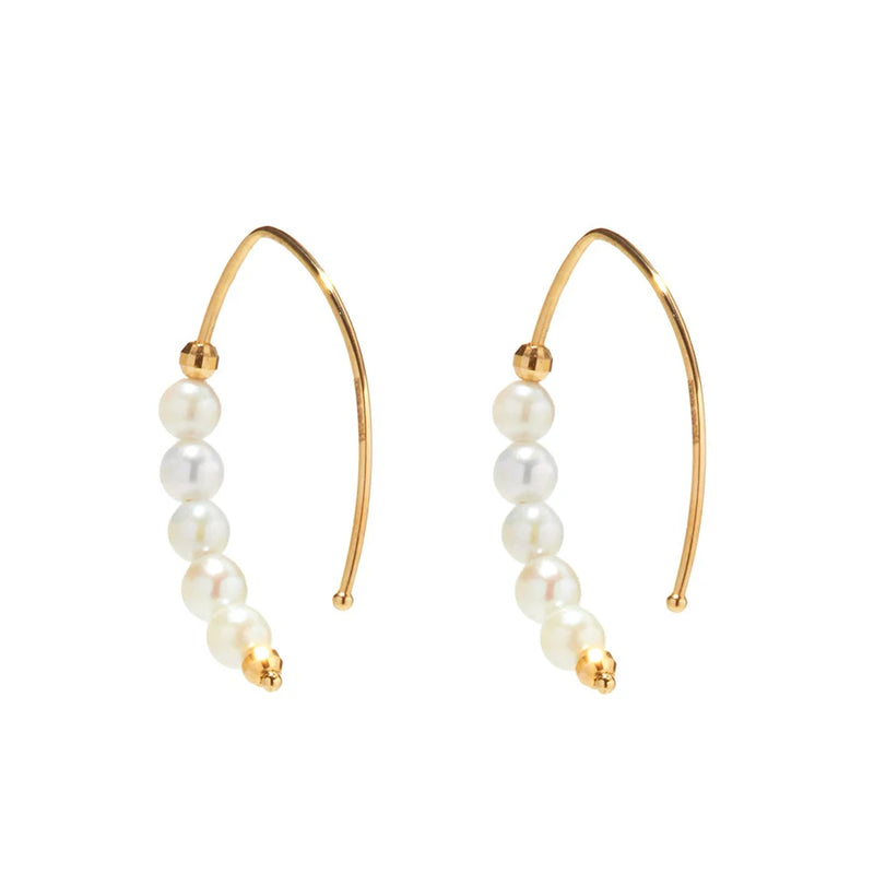 925 Silver Sweet Round Pearl Stud Earrings For Women Bride Wedding