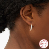 925 Silver Sweet Round Pearl Stud Earrings For Women Bride Wedding