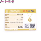 CZ 925 Silver Necklace Women Round Pendant Choker Bijoux Collar
