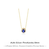 Red Zircon Pendant Necklace 925 Sterling Silver Women's Wedding Jewelry