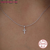 Cross Diamond Necklace 925 Sterling Silver Choker Necklace For Women Jewelry