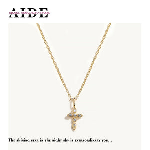 Cross Diamond Necklace 925 Sterling Silver Choker Necklace For Women Jewelry