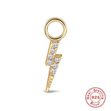 925 Silver Lightning Piercing Earrings CZ Brincos Bijoux Femme