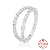 Zirconia Inlaid Cartilage Ear Ring 925 Sterling Silver Huggie Hoop Earrings