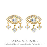 Evil Eye Zircon Pendant Earrings 925 Sterling Silver