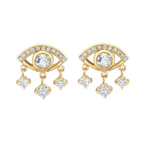 Evil Eye Zircon Pendant Earrings 925 Sterling Silver