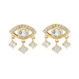 Evil Eye Zircon Pendant Earrings 925 Sterling Silver