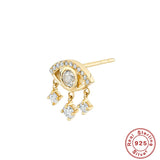 Evil Eye Zircon Pendant Earrings 925 Sterling Silver