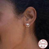 Evil Eye Zircon Pendant Earrings 925 Sterling Silver