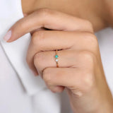 S925 Sterling Silver Wedding Rings For Women Green Stone Finger Ring