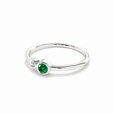 S925 Sterling Silver Wedding Rings For Women Green Stone Finger Ring