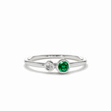 S925 Sterling Silver Wedding Rings For Women Green Stone Finger Ring