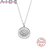 Eye Zircon Clavicle Chain 925 Sterling Silver Necklace For Women