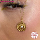 Eye Zircon Clavicle Chain 925 Sterling Silver Necklace For Women