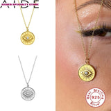Eye Zircon Clavicle Chain 925 Sterling Silver Necklace For Women