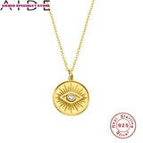 Eye Zircon Clavicle Chain 925 Sterling Silver Necklace For Women