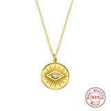 Eye Zircon Clavicle Chain 925 Sterling Silver Necklace For Women