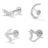 925 Silver Crown Zircon Mini Stud Earrings Women Brincos