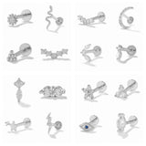 925 Silver Crown Zircon Mini Stud Earrings Women Brincos