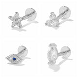 925 Silver Crown Zircon Mini Stud Earrings Women Brincos