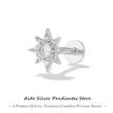 925 Silver Crown Zircon Mini Stud Earrings Women Brincos