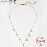 925 Silver Diamond Clavicle Chain Necklace