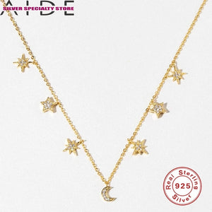 925 Silver Diamond Clavicle Chain Necklace