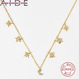 925 Silver Diamond Clavicle Chain Necklace