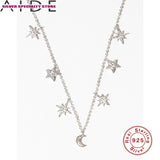 925 Silver Diamond Clavicle Chain Necklace