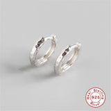 Silver Round Hoop Earrings 925 Sterling Silver Huggie Earrings