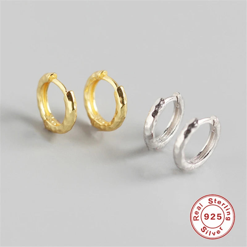 Silver Round Hoop Earrings 925 Sterling Silver Huggie Earrings