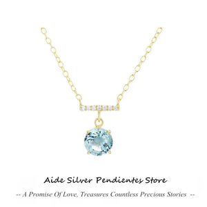 Geometric Crystal Wedding Pendant Necklace 925 Sterling Silver
